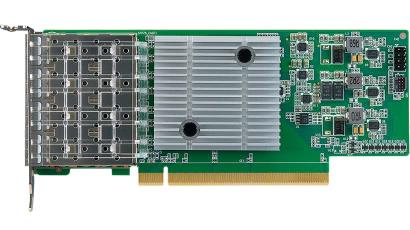 配备Intel E810-CAM1的四端口光纤25GbE以太网PCI Express服务器适配器